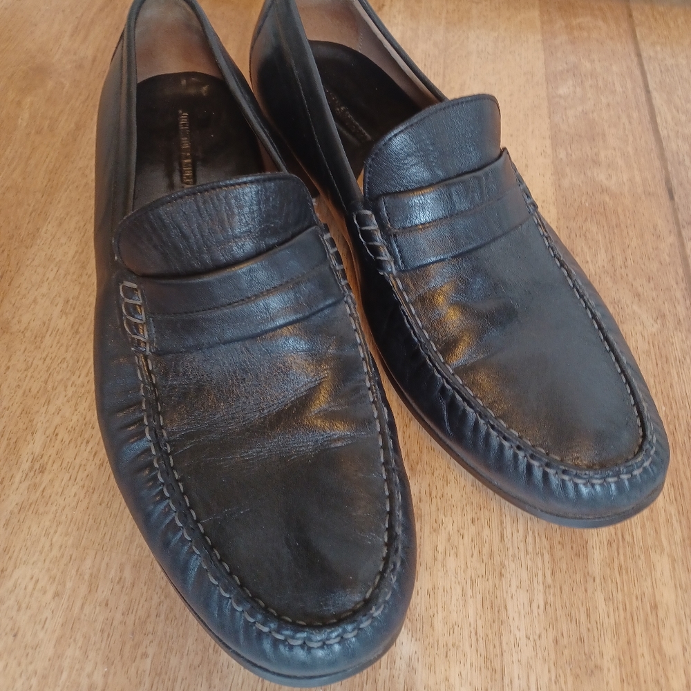Johnson & Murphy mens leather shoes size 10.5 black